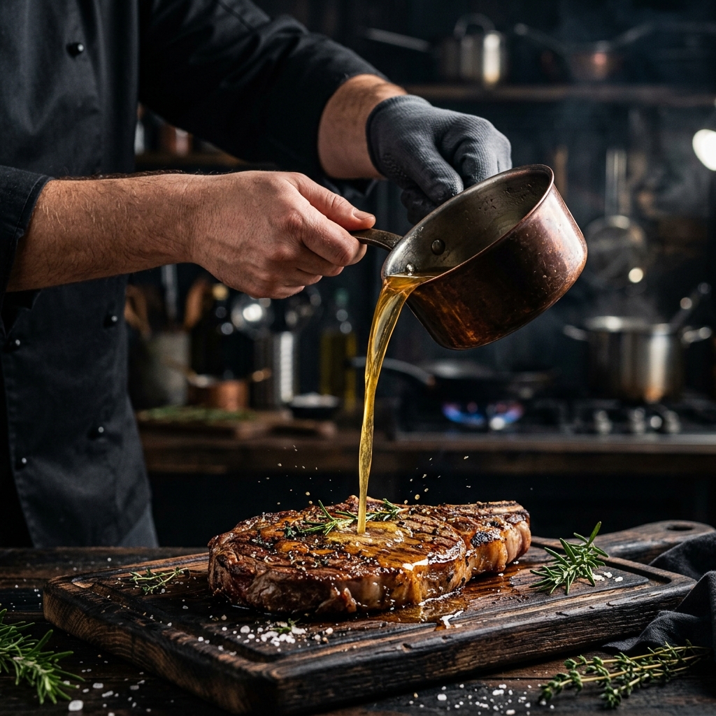 Chef preparing ingredients